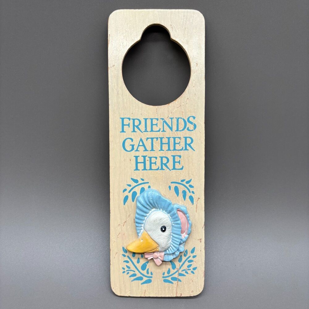 Country Goose Door Hanger Friends Gather Here Figi Graphics 1988 Farmhouse Folk